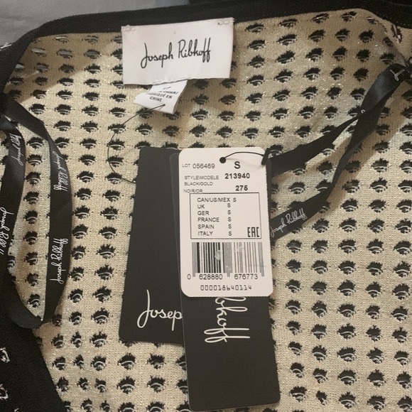 🎉HP🎉NWT🌸Gorgeous Shimmer Black and Cream Patter Long Knit Jacket - Picture 14 of 16